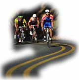 cyclists on a curvy road